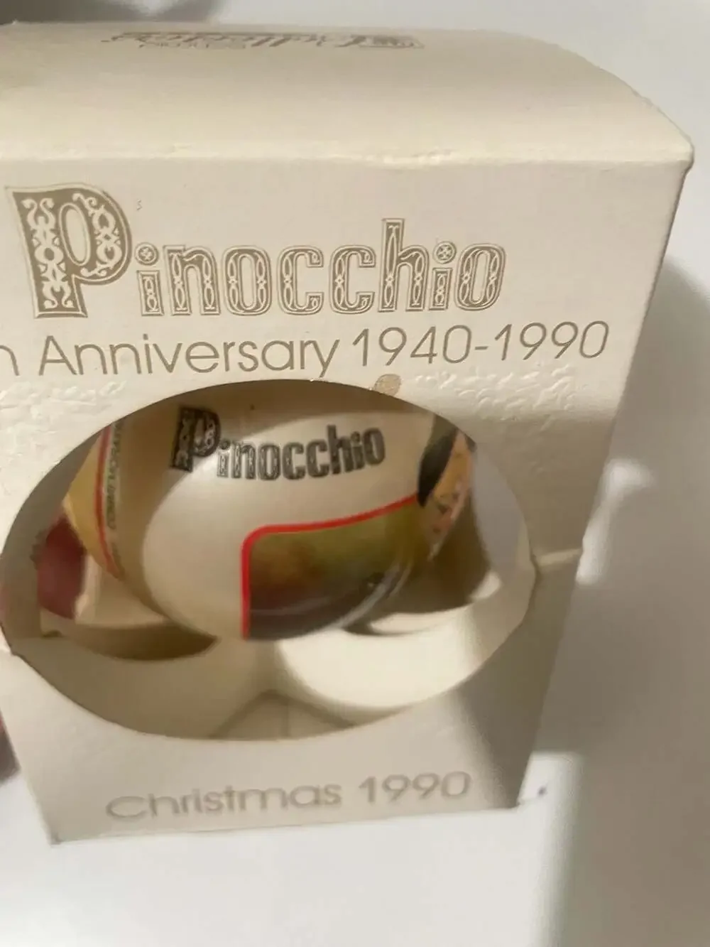 Schmid Disney Characters Pinocchio 50th Anniversary 1990 xmas Ornament